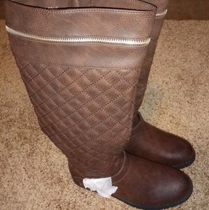 Brown Eva Buckle Wrap Tall Boot Sz 8